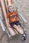 Jongens T-shirt Jump - Captain Ortega van Sturdy in de kleur Bruin in maat 128.