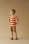Jongens T-shirt streep - Captain Ortega van Sturdy in de kleur Bruin in maat 128.