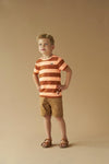 Jongens T-shirt streep - Captain Ortega van Sturdy in de kleur Bruin in maat 128.