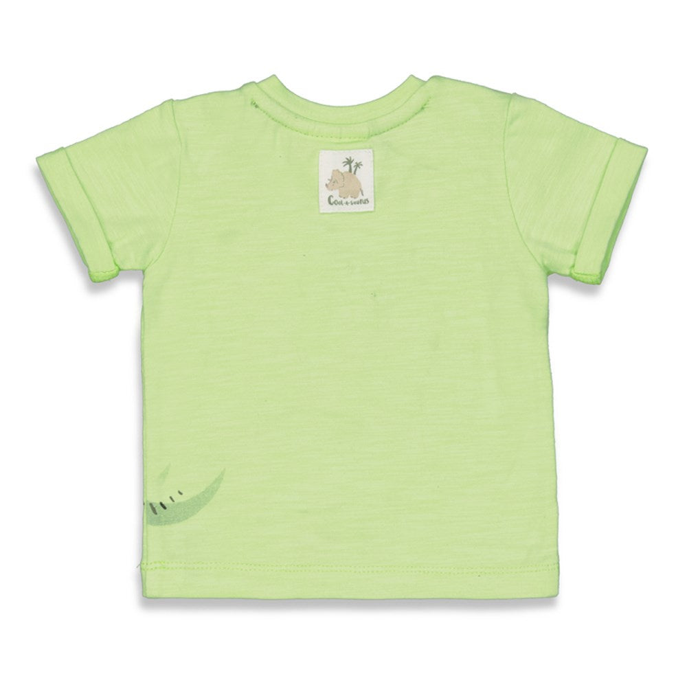 Jongens T-shirt - Cool-A-Saurus van Feetje in de kleur Lime in maat 86.