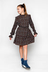 Meisjes Dress longsleeves van No Way Monday in de kleur Brown in maat 164.