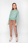 Meisjes Pullover van No Way Monday in de kleur Sage in maat 164.