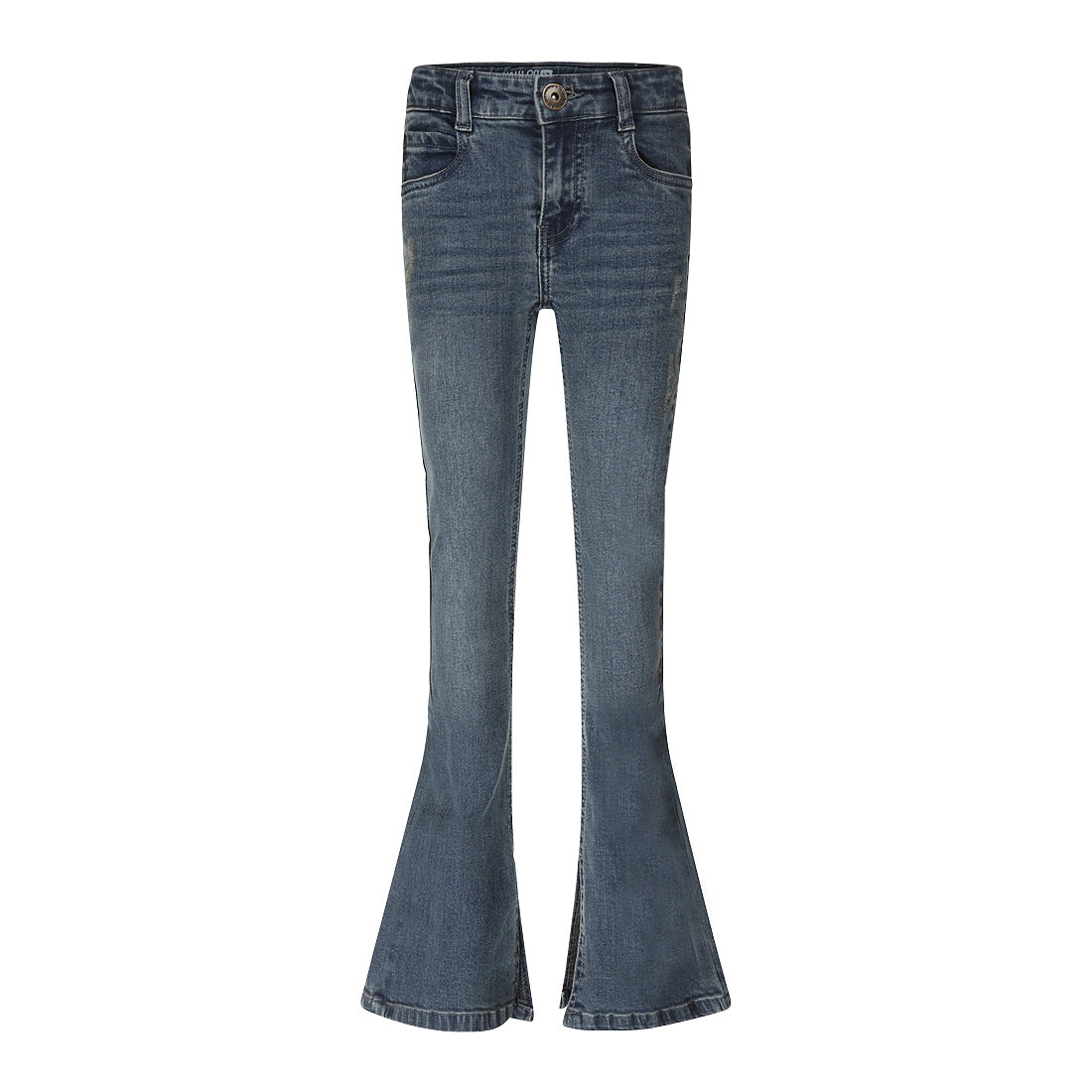 Meisjes Jeans flared van No Way Monday in de kleur Blue jeans in maat 164.