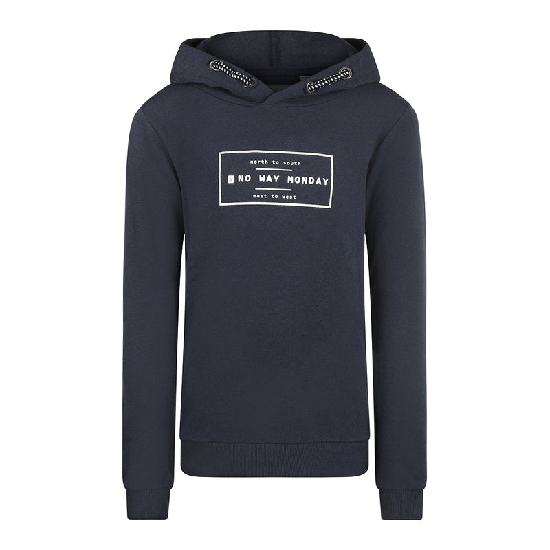 Jongens Sweater with hood van No Way Monday in de kleur Navy in maat 164.