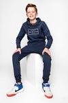 Jongens Sweater with hood van No Way Monday in de kleur Navy in maat 164.
