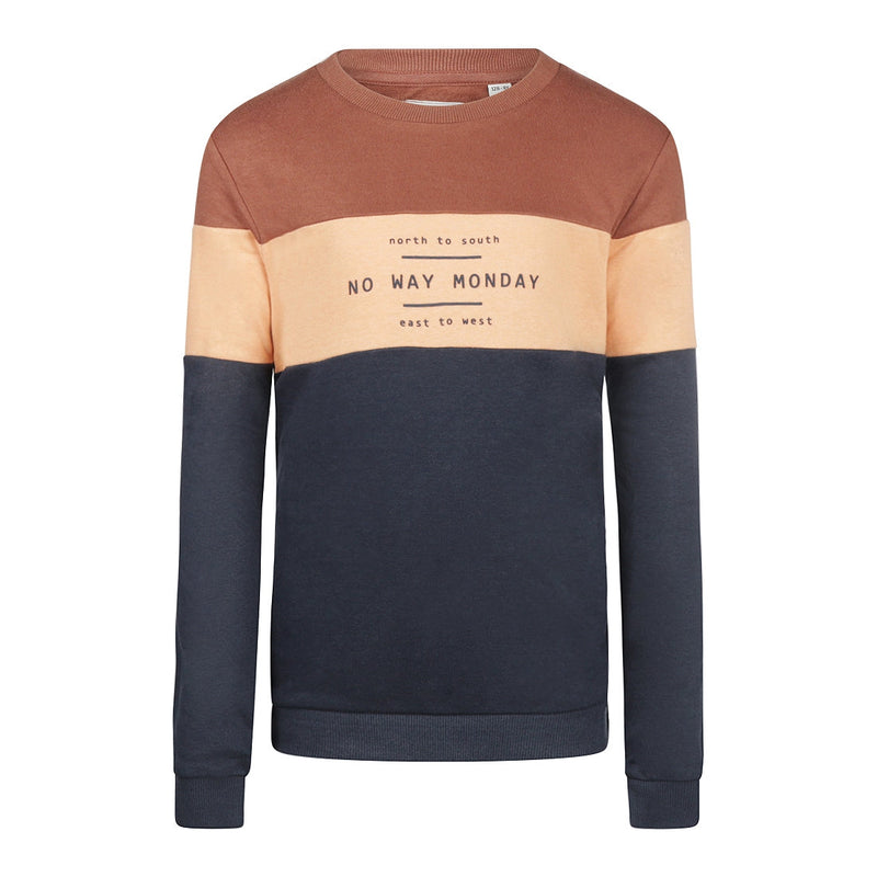 Jongens Sweater van No Way Monday in de kleur Navy in maat 164.