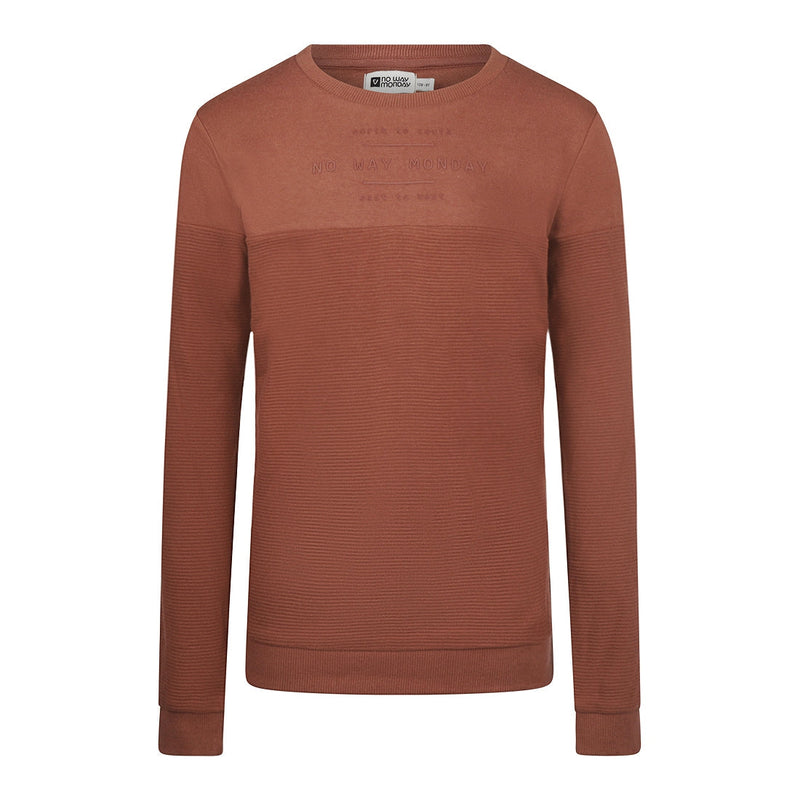 Jongens Sweater van No Way Monday in de kleur Faded red in maat 164.