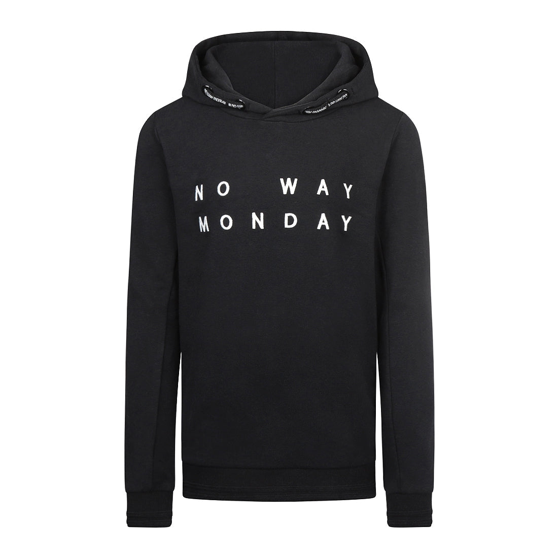Jongens Sweater with hood van No Way Monday in de kleur Black in maat 164.