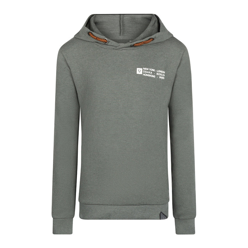 Jongens Sweater with hood van No Way Monday in de kleur Forest green in maat 164.