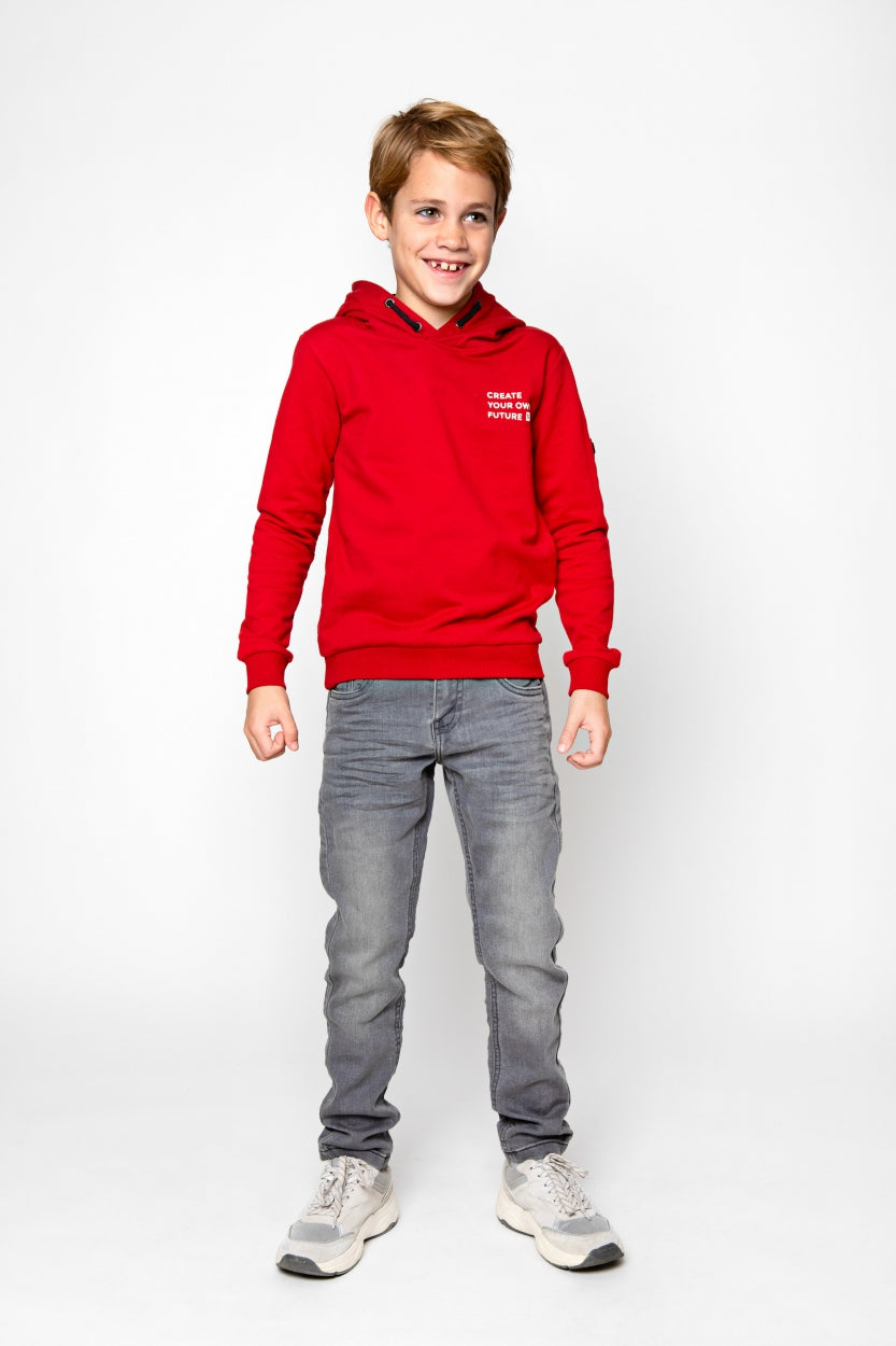 Jongens Sweater with hood van  in de kleur Red in maat 164.