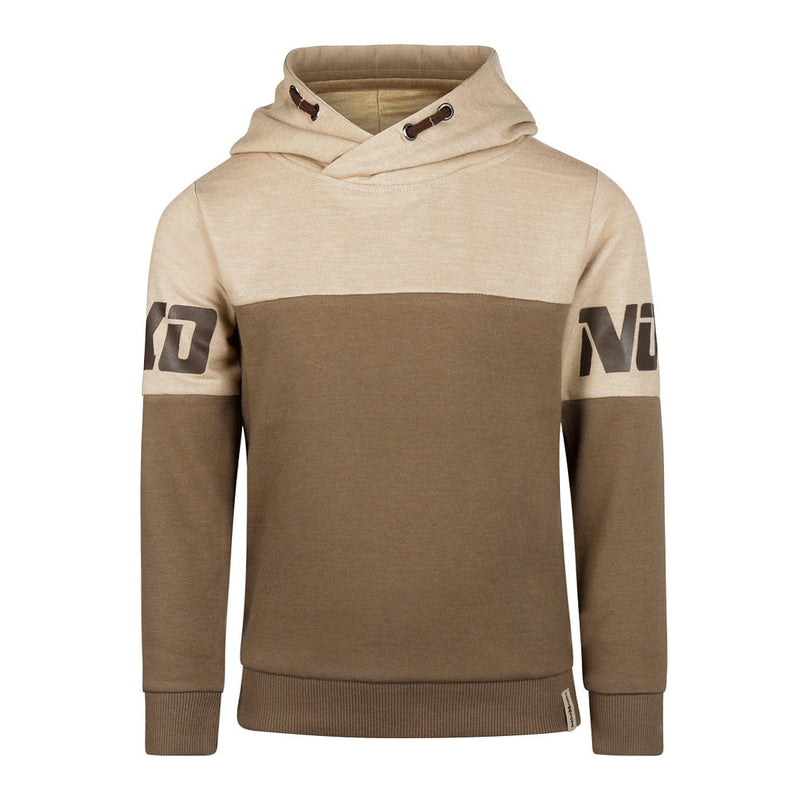 Jongens Sweater with hood van Koko Noko in de kleur Faded brown in maat 128.