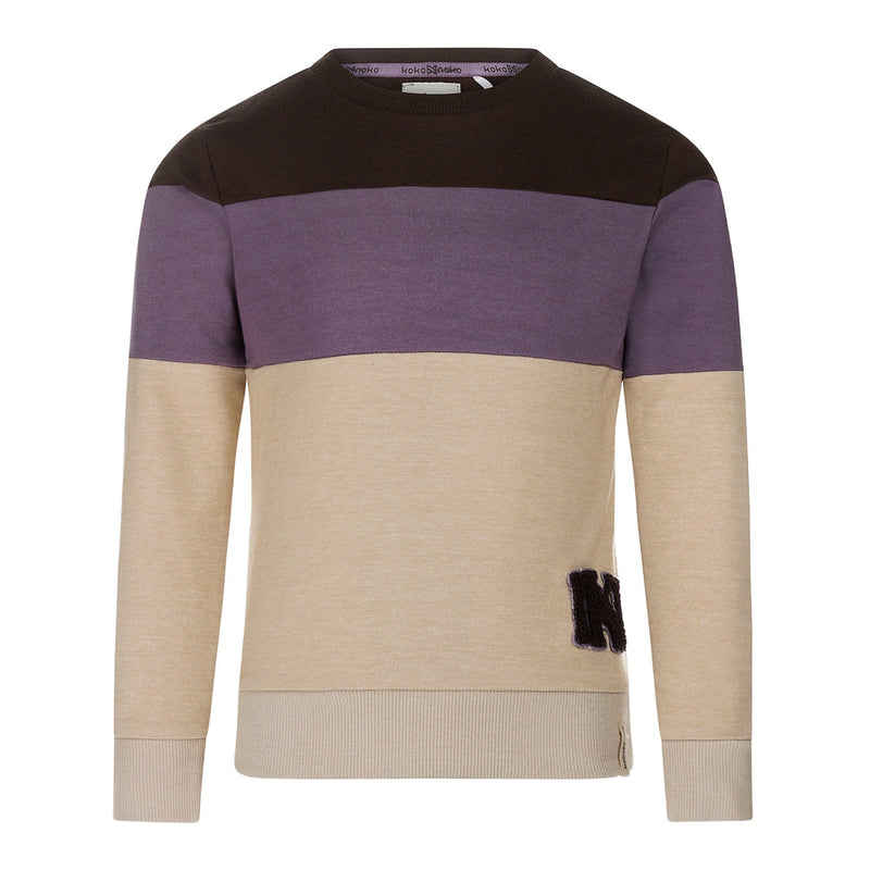 Jongens Sweater van Koko Noko in de kleur  Dark brown in maat 128.