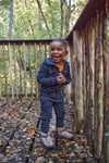 Jongens Cardigan with hood van Koko Noko in de kleur Navy in maat 128.