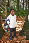 Jongens Pullover with collar van Koko Noko in de kleur  Off white in maat 128.