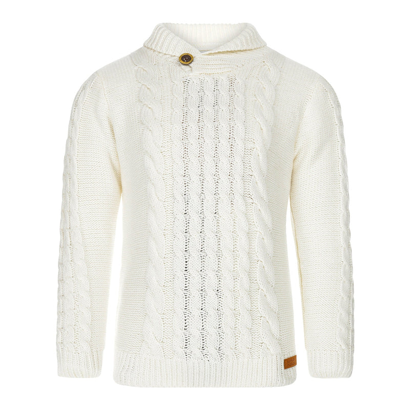 Jongens Pullover with collar van Koko Noko in de kleur  Off white in maat 128.