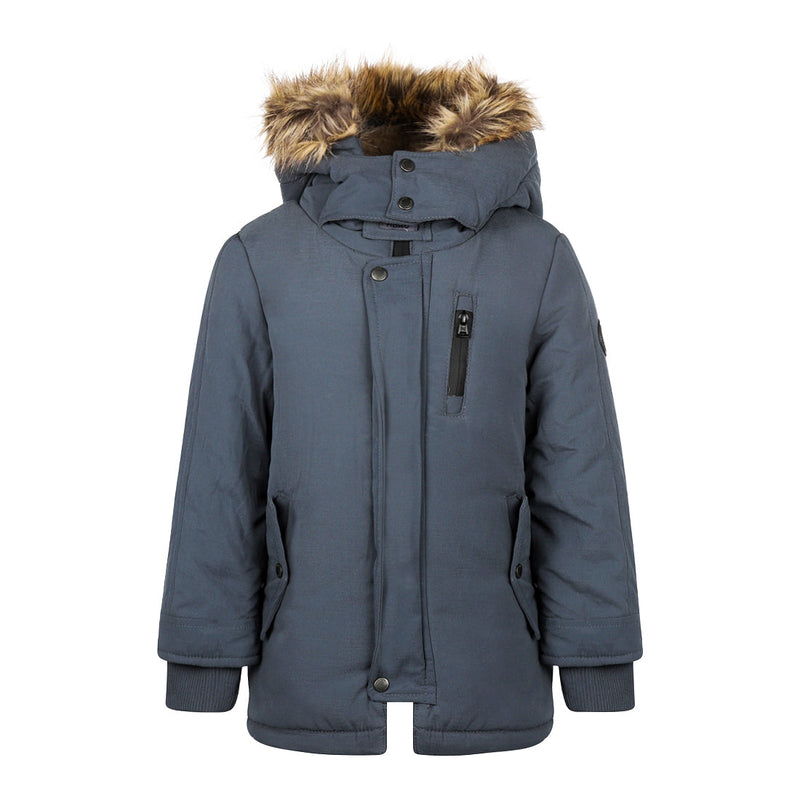 Jongens Jacket parka with hood water repellent van Koko Noko in de kleur Dark blue in maat 128.