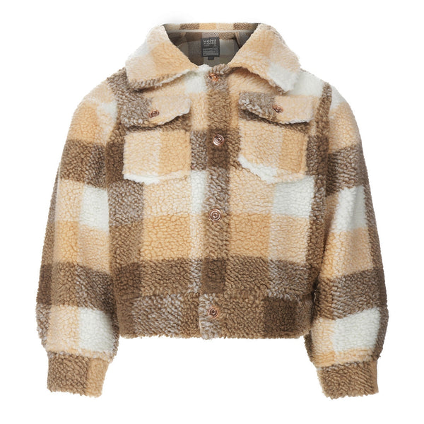 Meisjes Jacket fur van Koko Noko in de kleur Multi colour in maat 128.