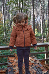 Meisjes Jacket with hood water repellent van Koko Noko in de kleur Rust in maat 128.