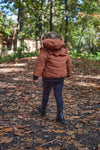 Meisjes Jacket with hood water repellent van Koko Noko in de kleur Rust in maat 128.