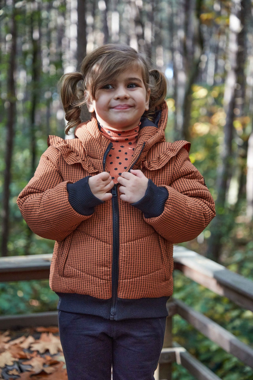 Meisjes Jacket with hood water repellent van Koko Noko in de kleur Rust in maat 128.