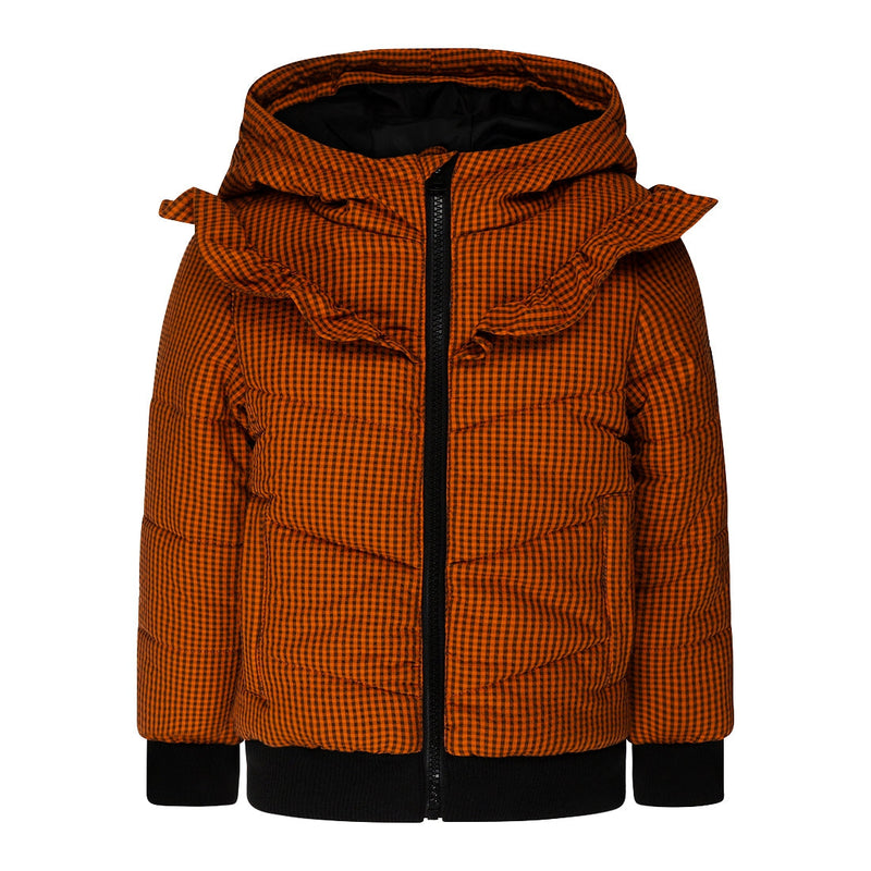 Meisjes Jacket with hood water repellent van Koko Noko in de kleur Rust in maat 128.