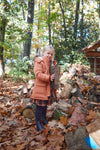 Meisjes Jacket parka with hood water repellent van Koko Noko in de kleur Rust in maat 128.