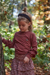 Meisjes Sweater van Koko Noko in de kleur Brique red in maat 128.