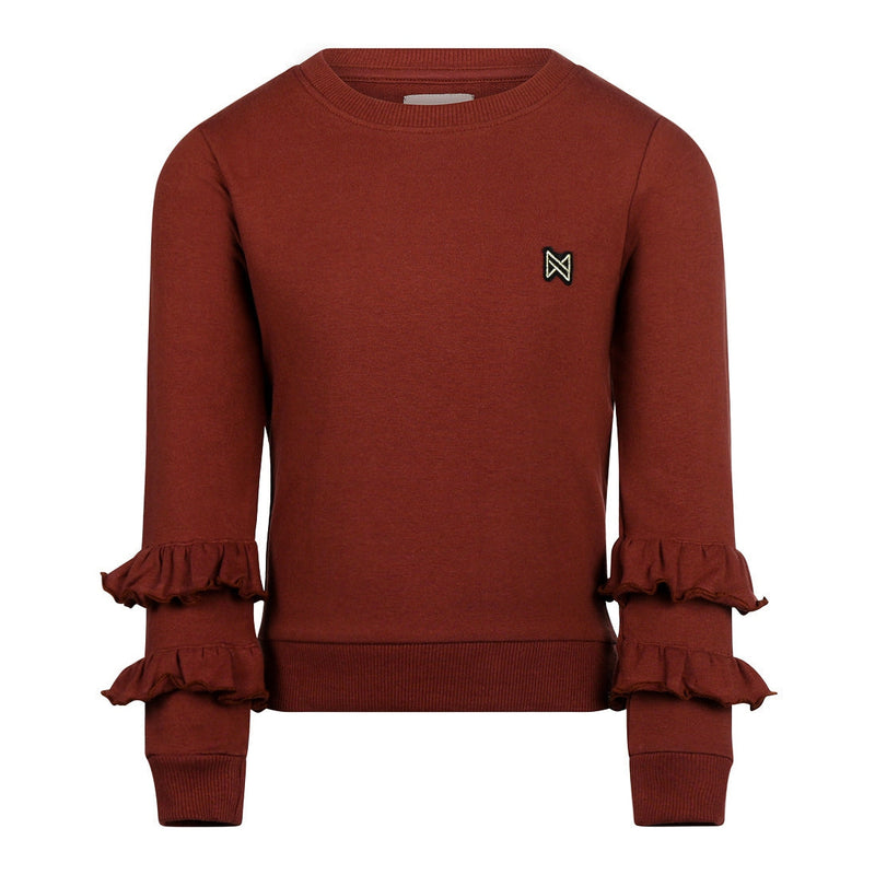 Meisjes Sweater van Koko Noko in de kleur Brique red in maat 128.