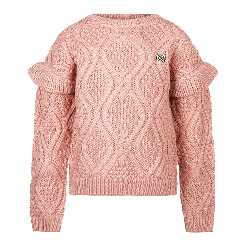Meisjes Pullover van Koko Noko in de kleur Dusty pink in maat 128.