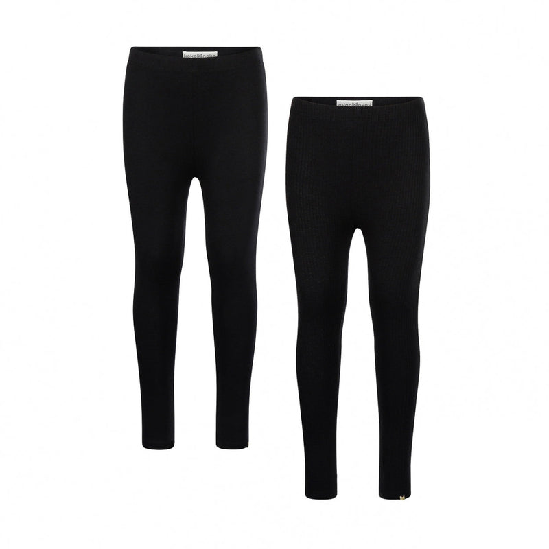 Meisjes Legging 2-pack van Koko Noko in de kleur Black in maat 128.
