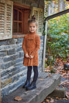 Meisjes Dress longsleeves van Koko Noko in de kleur Camel in maat 128.