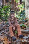Meisjes Legging flared van  in de kleur Camel in maat 128.