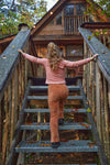 Meisjes Legging flared van  in de kleur Camel in maat 128.