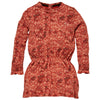 Meisjes Dress SANNIE W212 van Little Levv in de kleur AOP Terra Flower in maat 116.