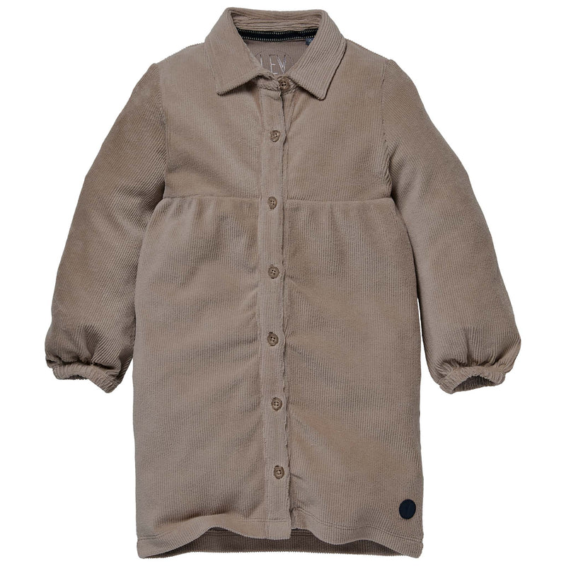 Meisjes Dress SARAH W211 van Little Levv in de kleur Brown Taupe in maat 116.