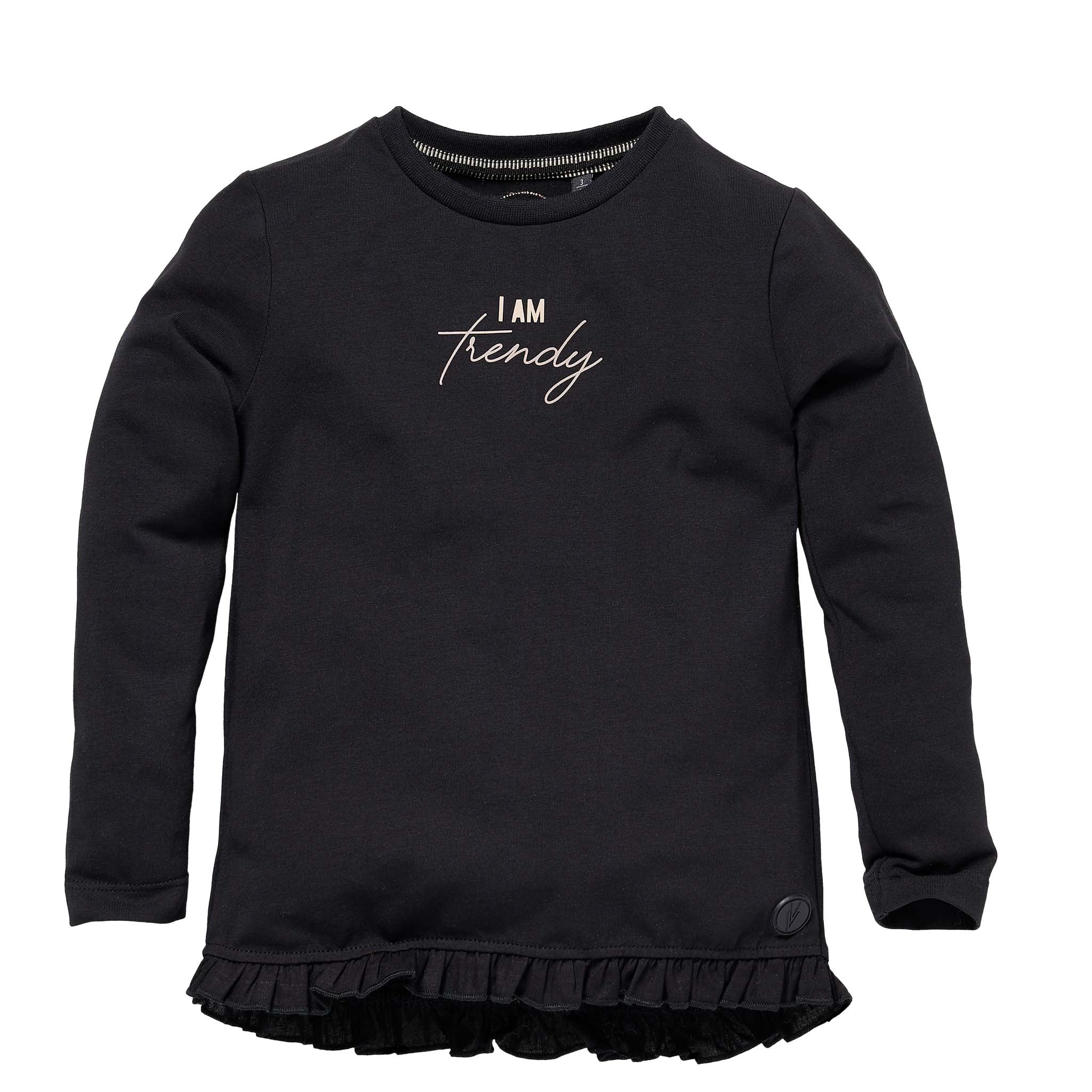 Meisjes Longsleeve SCARLET W211 van Little Levv in de kleur Black in maat 116.