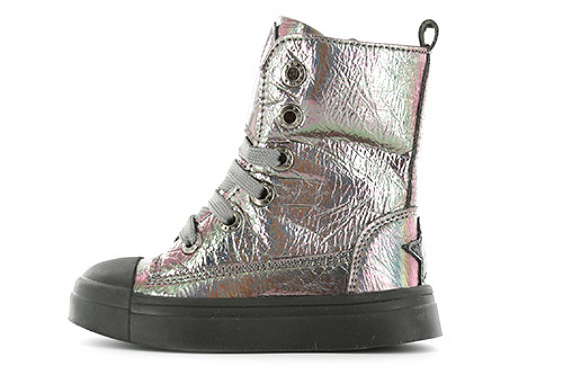 Meisjess Shoesme biker met beschermende neuskap van Shoesme in de kleur Zilver in maat 30.