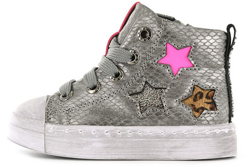 Meisjess Shoesme sneaker zilver multi ster met beschermde neuskap van Shoesme in de kleur Zilver in maat 30.