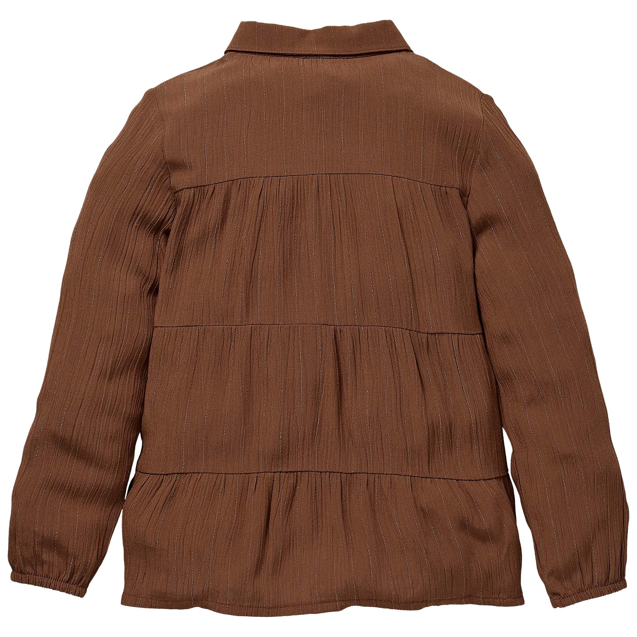 Meisjes Blouse SHANTI W212 van Little Levv in de kleur Rust in maat 116.