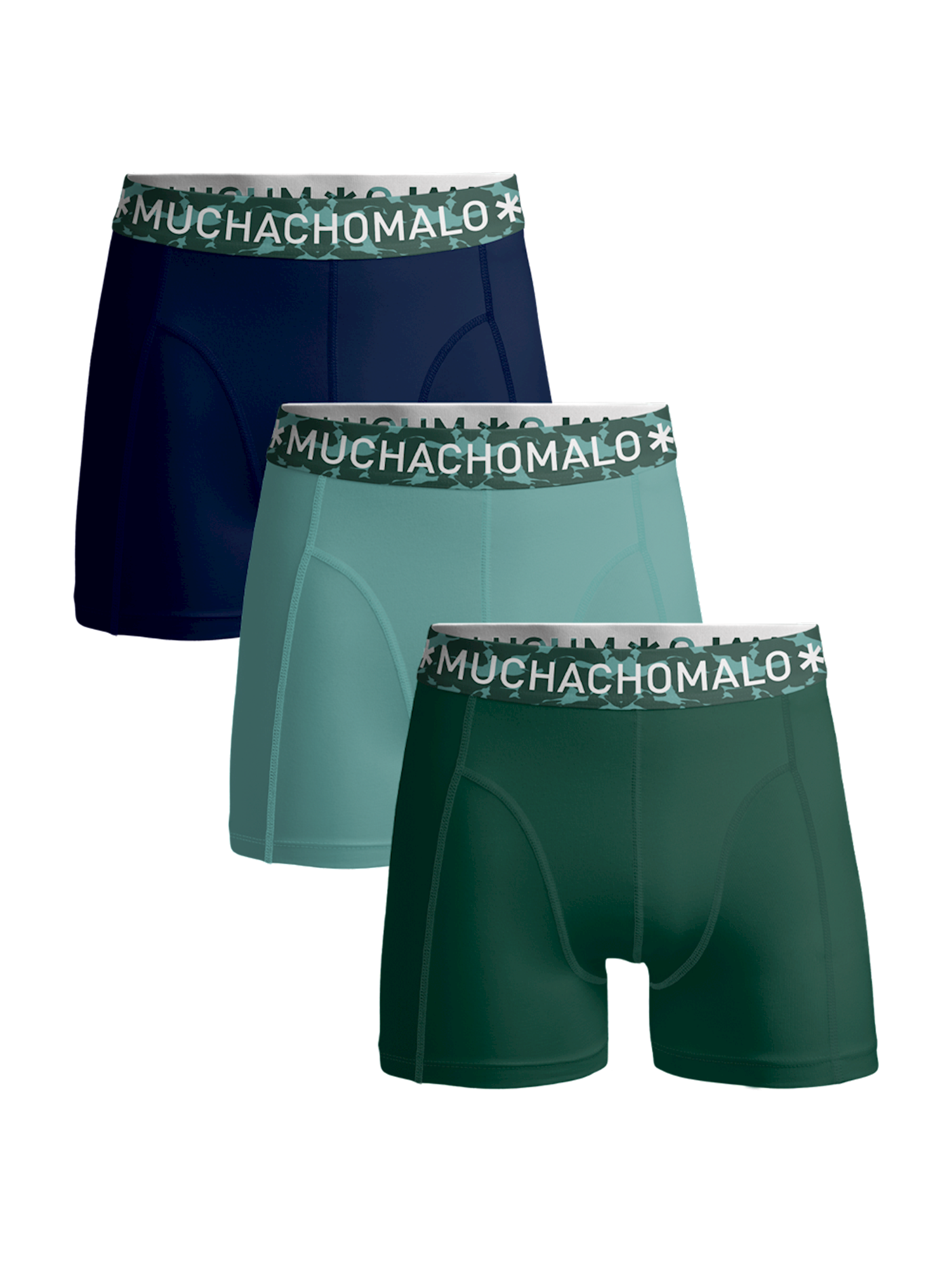 Jongens Boys 3-Pack Short Solid  van Muchachomalo in de kleur Gren/Green/Blue in maat 176.