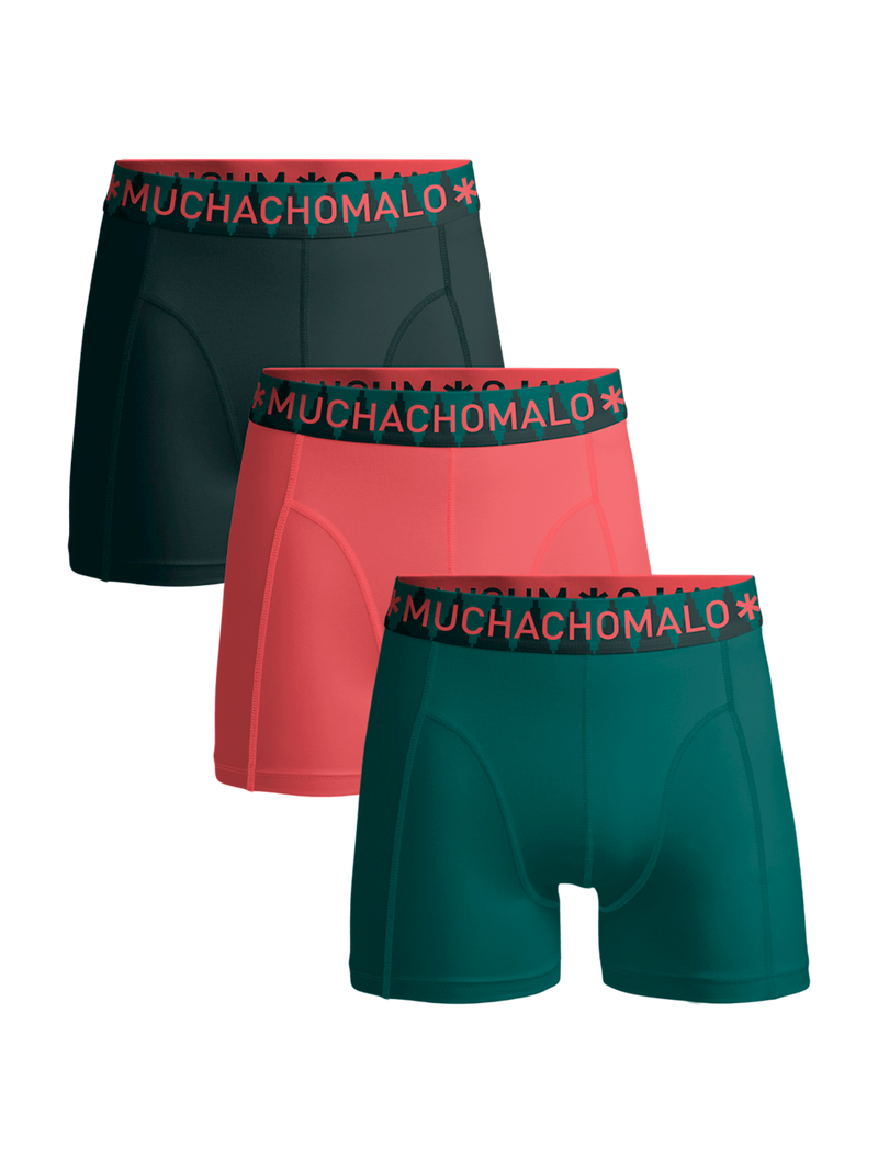 Jongens Boys 3-Pack Short Solid  van Muchachomalo in de kleur Green/Red/Grey in maat 176.