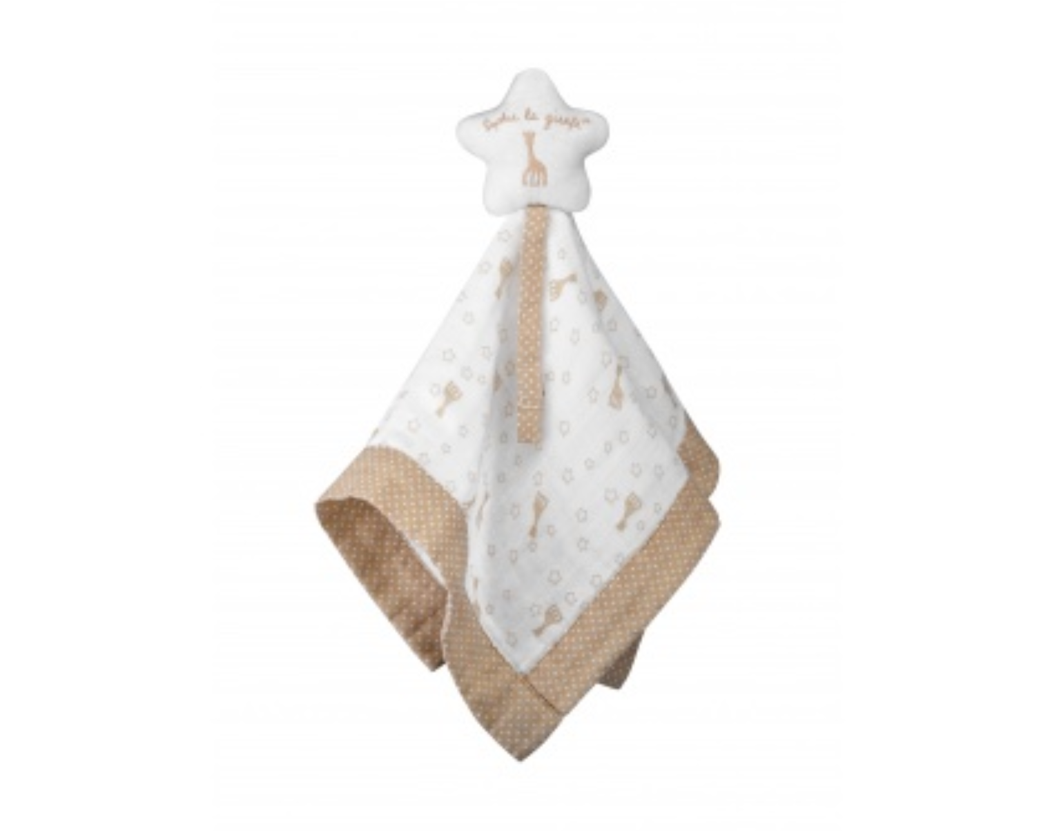 Sophie the giraffe So'Pure cuddle cloth with pacifier holder 