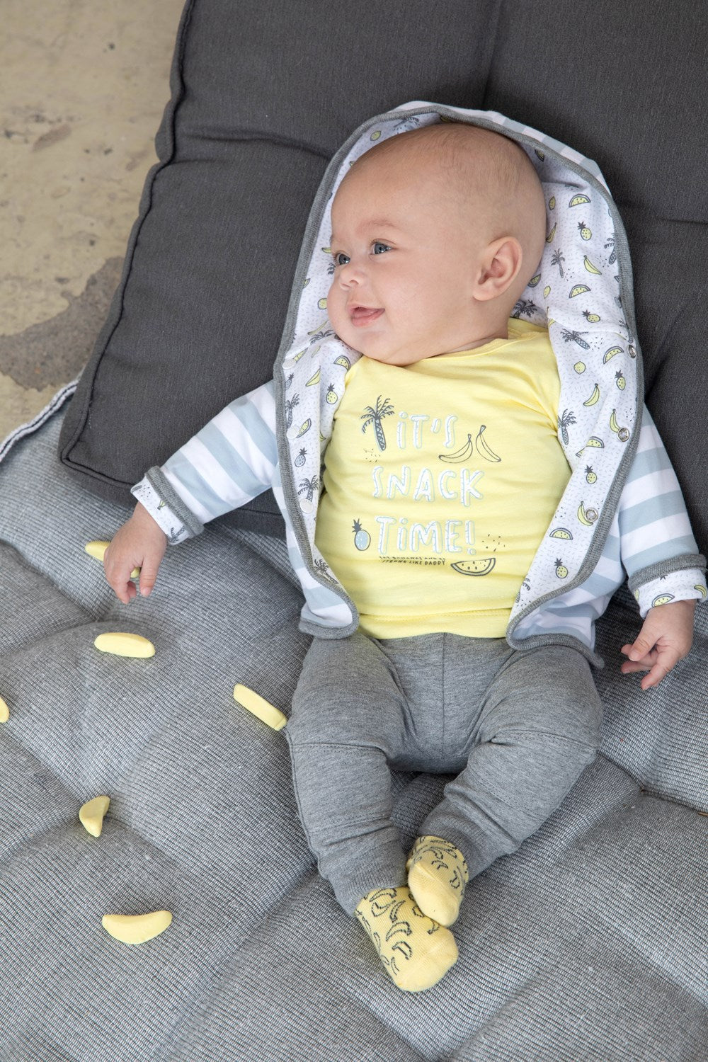 Baby, Geel, 68, Feetje,  Longsleeve, €10-€15