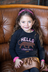 Meisjes Sweater Hello - Animal Attitude van Jubel in de kleur Zwart in maat 140.
