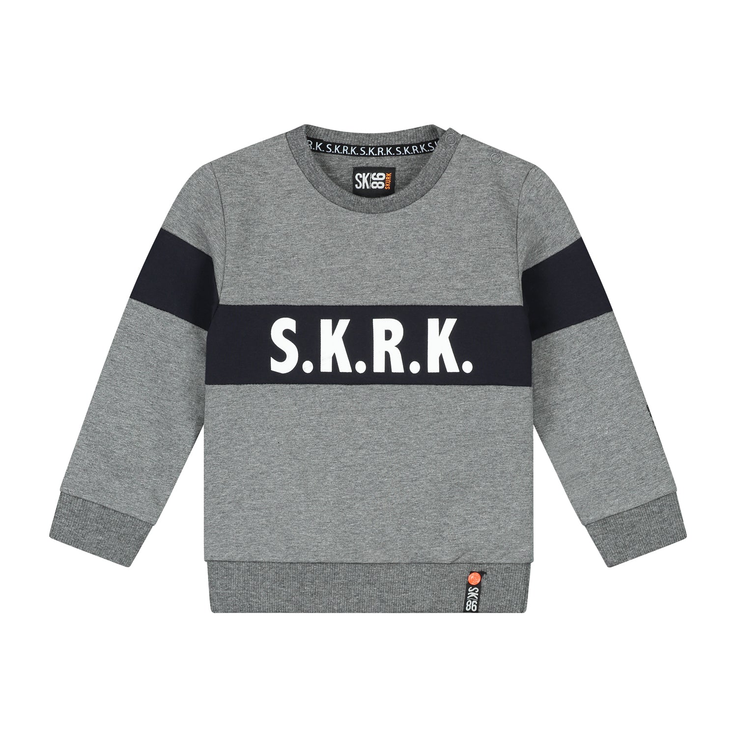 Jongens Sweater Sietse Grey van Skurk Little Rebel in de kleur Grey in maat 86.