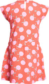 Meisjes Jurk korte mouw AOP Oranges van Someone in de kleur Coral in maat 140.