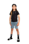 Jongens Polo ss van No Way Monday in de kleur Antracite in maat 164.