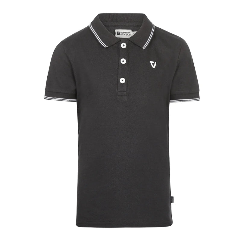 Jongens Polo ss van No Way Monday in de kleur Antracite in maat 164.