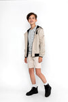Jongens Shorts van No Way Monday in de kleur Sand in maat 164.