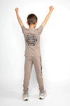 Jongens T-shirt ss van No Way Monday in de kleur Dark sand in maat 164.